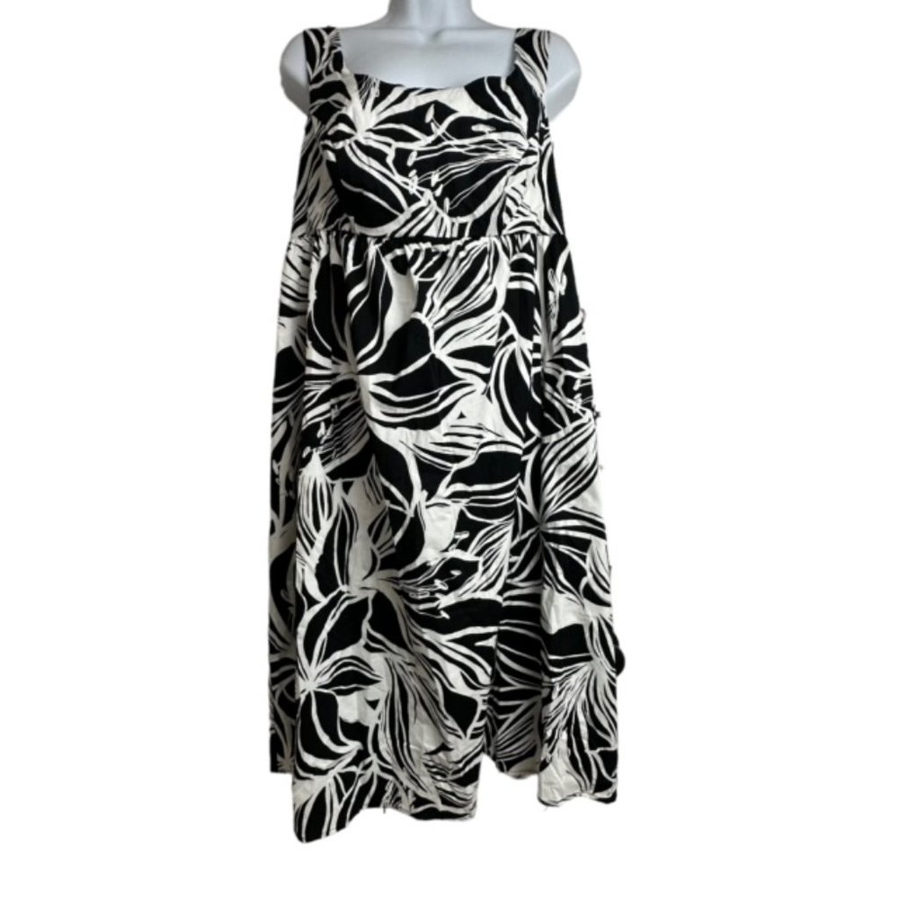 Liz‎ Lange Maternity Black and White Print Dress Small - Picture 2 of 7